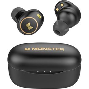Monster Achieve 300 AirLinks Wireless Earbuds, Bluetooth 5.3 in-Ear Headphones with Charging Case, Stereo Headphones, 32H Playtime Touch Control, Built-in Mic, Clear Call, Black in Kuwait