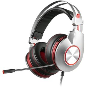 Head Set Headphones,PC Gaming Headset Over-Ear Gaming Headphones - with Mic Noise Cancelling & Volume Control for Laptop-Silver in Saudi Arabia