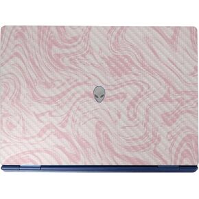 Carbon Fiber Laptop Skin Compatible with Alienware 16/16X Aurora (2025) - Textured Gold - Premium 3M Vinyl Protective Wrap Decal Cover - Easy to Apply | Crafted in The USA by MightySkins in Kuwait