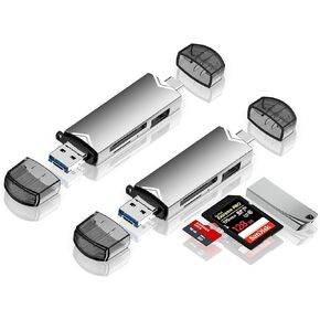 SD Card Reader 2 Pack, Dual Slots USB C to Micro SD Card Adapter, Memory Card Reader for SD/Micro SD/SDHC/SDXC, Compatible with MacBook Pro/Air, iPad, iPhone, Galaxy, Chromebook, Android in Kuwait