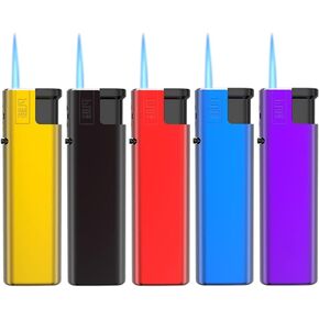 ولاعة نافبيك ميني الشعلة المقاومة للرياح، أداة لهب زرقاء قابلة لإعادة الملء بلمسة نهائية غير لامعة، مجموعة ملونة من 5 قطع (يشمل البيوتان) (ب) in Kuwait