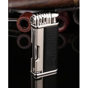 ولاعة غليون التبغ الجلدية من KATZONE® وأداة تشيكية - الكل في واحد - لهب ناعم (بني فاتح) in Kuwait