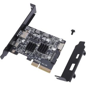 Yinhing Pcie to USB 3.2 Expansion Card 10Gbps Pcie 3.0 to USB .2 Adapter with Rear A Port Front Type C Port Compatible with Type E 19Pin and 20Pin for High Speed Data Transfer in Kuwait