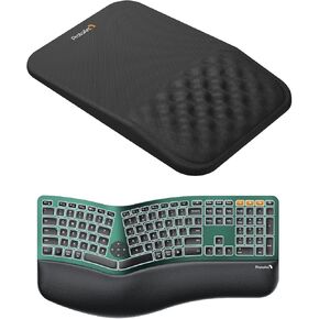 ProtoArc EK01 Plus Backlit Bluetooth Ergonomic Keyboard Green with MP50 Ergonomic Mouse Pad with Wrist Rest Black in Kuwait