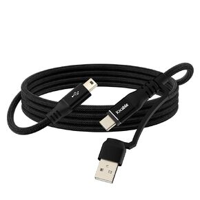 كابل USB صغير 2 في 1 بطول 2 قدم، سلك شحن USB C/A إلى كابل USB صغير لـ GoPro Hero 3+، وحدة تحكم PS3، مشغل MP3، كاميرا داش، كاميرا رقمية، جهاز استقبال GPS، أجهزة المساعد الرقمي الشخصي، TI-84+ CE، ميكروفون Snowball iCE والمزيد in Kuwait