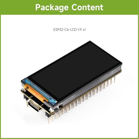Waveshare ESP32-C6 لوحة تطوير العرض 1.9 بوصة، 170 × 320 بكسل، 262 ألف لون، معالج RISC-V أحادي النواة بسرعة 160 ميجاهرتز، WiFi 6 وبلوتوث، دعم دوران 90 درجة، ESP32 مع تكامل العرض in Kuwait