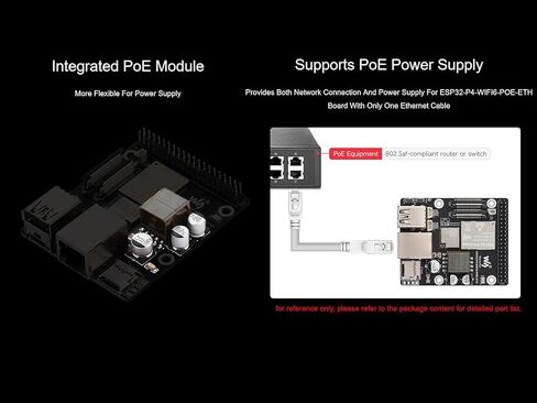 مجموعة لوحة تطوير Waveshare ESP32-P4-WIFI6-POE-ETH بناءً على ESP32-P4 وESP32-C6، وحدة PoE المتكاملة، تدعم Wi-Fi 6 وBluetooth 5، مع MIPI-CSI/DSI، USB OTG 2.0، منفذ Ethernet، إلخ. in Kuwait