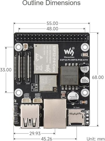 مجموعة لوحة تطوير Waveshare ESP32-P4-WIFI6-POE-ETH بناءً على ESP32-P4 وESP32-C6، وحدة PoE المتكاملة، تدعم Wi-Fi 6 وBluetooth 5، مع MIPI-CSI/DSI، USB OTG 2.0، منفذ Ethernet، إلخ. in Kuwait