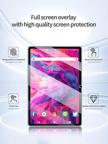 واقي شاشة لجهاز EITOMIN D115 Android 13 مقاس 10 بوصة، مضاد للخدش 9H حساس للمس، حواف مستديرة 2.5D خالية من الفقاعات، سهل التركيب، عبوتان. in Kuwait