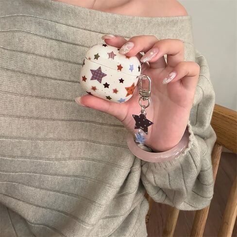 متوافق مع حافظة AirPods 4 مع مجموعة أدوات التنظيف، حافظة لطيفة على شكل نجمة قديمة وسلسلة مفاتيح ناعمة من مادة TPU مقاومة للصدمات لأجهزة Airpods الجيل الرابع - بيج in Kuwait