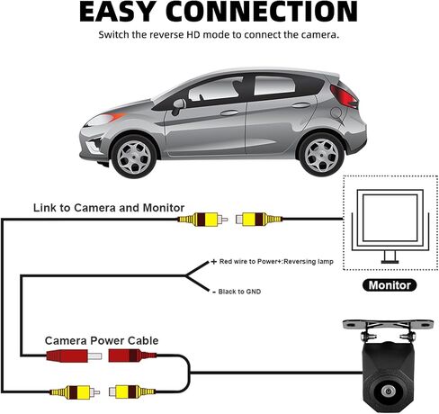 Backup Camera for Car AHD 720P Metal 130 Degree Wide Angle Rearview Reversing Camera, IP68 Waterproof Night Vision Reverse Rear View Camera for Car Vehicle SUV RV in Saudi Arabia
