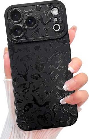KANGHAR Compatible with iPhone 16 Case Aesthetic Bless Cross Designed for Women Girls Men, Slim Fit Soft TPU Shockproof Protective Cover - Black in Kuwait