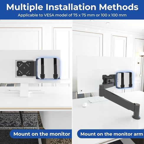 Universal Mount for Geekom Mini PC Mount, for Geekom A6, A5, ‎A8, AX8 Max,A9, IT13 Mini PC, Vesa Mount/Connect VESA Arm, Mounts on The Back of a Monitor with Screws, Black in Kuwait
