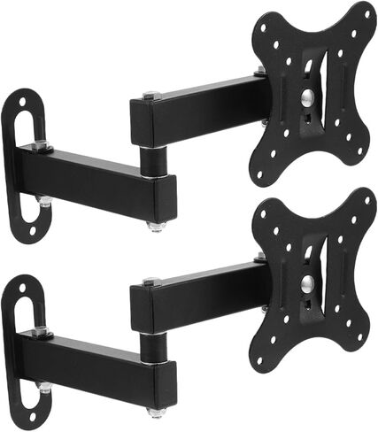 2pcs Wall Mount Monitor Stand Adjustable Tilt Swivel Bracket for Screens Space-Saving Elevated Display Holder for Home Office Classroom in Saudi Arabia