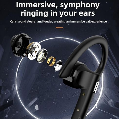 Tangxi 5.4 Headset, Wireless Single Ear Earphone with Dual Mic, ENC Noise Cancelling Earbud with Charging Case, 36Hrs Talk Time, for Trucker Driver Office Work in Saudi Arabia