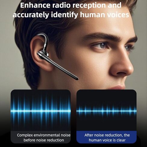 Tangxi 5.4 Headset, Wireless Single Ear Earphone with Dual Mic, ENC Noise Cancelling Earbud with Charging Case, 36Hrs Talk Time, for Trucker Driver Office Work in Saudi Arabia