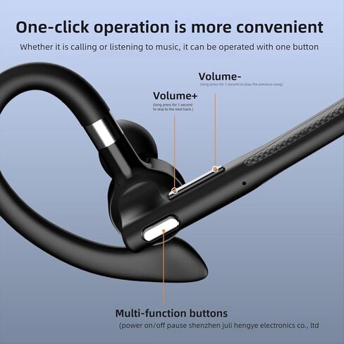 Tangxi 5.4 Headset, Wireless Single Ear Earphone with Dual Mic, ENC Noise Cancelling Earbud with Charging Case, 36Hrs Talk Time, for Trucker Driver Office Work in Saudi Arabia