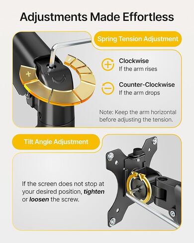 monTEK Dual Monitor Mount Fits 17-32 Inch Screens Holds 19.8lbs, Fully Adjustable Dual Monitor Stand, with Clamp/Grommet, Cable Management, Quick Release Plate, VESA 75/100mm, MA1013BK-D in Saudi Arabia