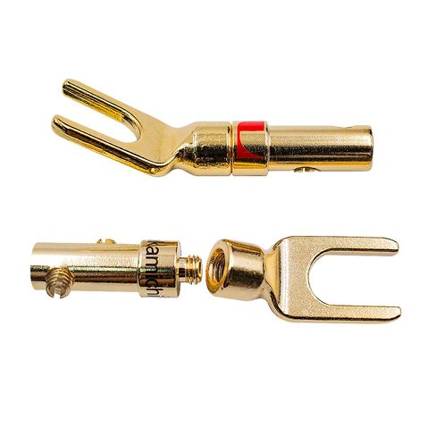 Granvela Spade Plugs for Speakers - Gold-Plated Y-Shaped Fork Plugs for Speaker Wire (2 Pairs) in Saudi Arabia