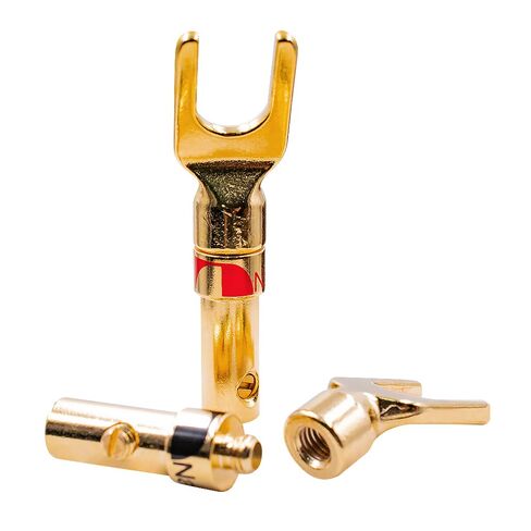 Granvela Spade Plugs for Speakers - Gold-Plated Y-Shaped Fork Plugs for Speaker Wire (2 Pairs) in Saudi Arabia