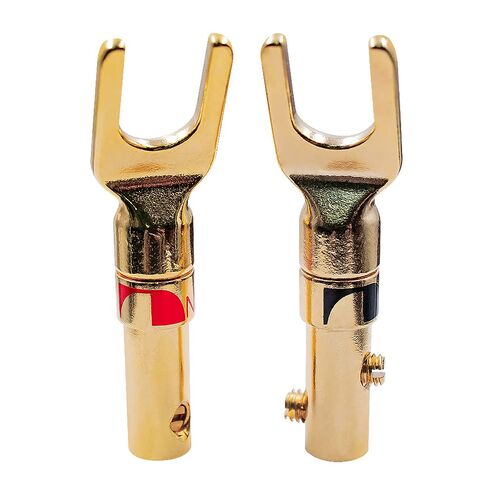 Granvela Spade Plugs for Speakers - Gold-Plated Y-Shaped Fork Plugs for Speaker Wire (2 Pairs) in Saudi Arabia