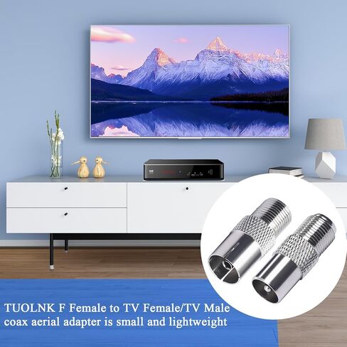 موصل هوائي TUOLNK TV PAL، محول جوي من النوع F أنثى إلى TV PAL ذكر/أنثى للكابلات الهوائية المحورية وكابلات الأقمار الصناعية قطعتين in Saudi Arabia
