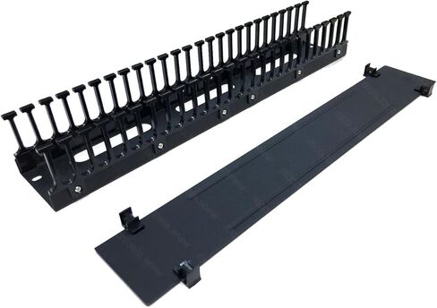 Electriduct 2U 25 Slot Easy Access Lid Cable Manager (أصابع بلاستيكية / قاعدة معدنية وغطاء) نظام إدارة الأسلاك لحامل الخادم in Kuwait