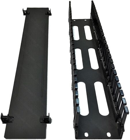 Electriduct 2U 25 Slot Easy Access Lid Cable Manager (أصابع بلاستيكية / قاعدة معدنية وغطاء) نظام إدارة الأسلاك لحامل الخادم in Kuwait
