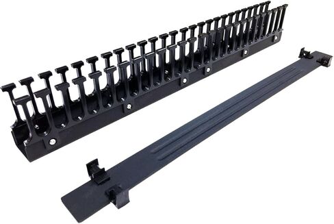Electriduct 2U 25 Slot Easy Access Lid Cable Manager (أصابع بلاستيكية / قاعدة معدنية وغطاء) نظام إدارة الأسلاك لحامل الخادم in Kuwait
