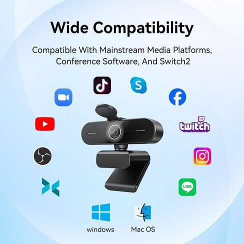 4K Ultra HD Webcam 1080P 60fps Web Camera C60E Autofocus USB Computer Camera for Live Streaming/Video Call/Conference(Webcam 4K) in Saudi Arabia