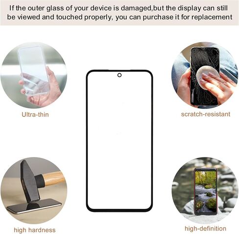 New Front Glass Panel for Samsung Galaxy A36 SM-A366E,SM-A366U,6.7" Front Outer Lens Glass Screen Replacement with OCA Repair Tools Kit-No LCD Screen and Touch Digitizer in Saudi Arabia