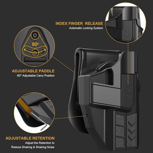 حافظة OWB لـ Glock 43x MOS، حافظة مسدس بصرية جاهزة تناسب Glock 43 43X 48، 60 حافظة مسدس قابلة للتعديل - اليد اليمنى in Kuwait