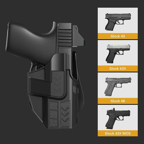 حافظة OWB لـ Glock 43x MOS، حافظة مسدس بصرية جاهزة تناسب Glock 43 43X 48، 60 حافظة مسدس قابلة للتعديل - اليد اليمنى in Kuwait