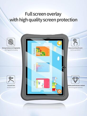 واقي شاشة لجهاز UMIDIGI G1 Tab Kids-GY Android 13 مقاس 10.1 بوصة، مضاد للخدش 9H صلابة اللمس الحساسة، حواف مستديرة 2.5D خالية من الفقاعات، سهل التركيب، عبوتان. in Kuwait