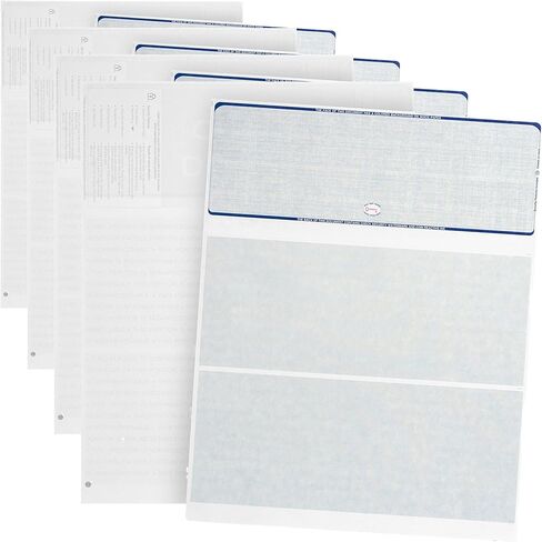 500 Blank Check Stock - Designed for Secure Computer Printed Checks with Quickbooks, and more - Blue Linen Pattern- 500 Sheets - 8.5 Inch x 11 Inch in Saudi Arabia