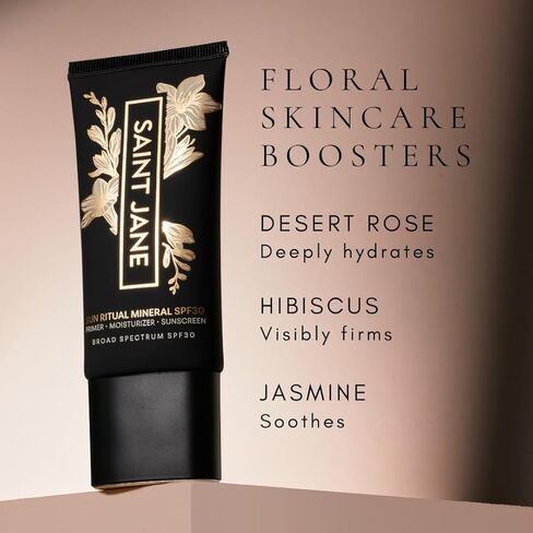 سانت جين - طقوس الشمس الفاخرة - واقي شمسي لتنعيم المسام بعامل حماية من الشمس SPF 30 | العناية بالبشرة النظيفة الفاخرة المملوءة بالزهور (1.7 أونصة | 50 مل) in Saudi Arabia