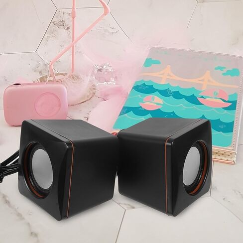 سماعات كمبيوتر صغيرة USB لنظام صوت سطح المكتب لأجهزة الكمبيوتر المحمول والكمبيوتر الشخصي، مكبر صوت سلكي مدمج للوسائط المتعددة مع طاقة USB، مناسب للاستخدام المنزلي والمكتب والألعاب in Kuwait