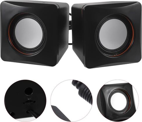 سماعات كمبيوتر صغيرة USB لنظام صوت سطح المكتب لأجهزة الكمبيوتر المحمول والكمبيوتر الشخصي، مكبر صوت سلكي مدمج للوسائط المتعددة مع طاقة USB، مناسب للاستخدام المنزلي والمكتب والألعاب in Kuwait
