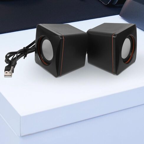 سماعات كمبيوتر صغيرة USB لنظام صوت سطح المكتب لأجهزة الكمبيوتر المحمول والكمبيوتر الشخصي، مكبر صوت سلكي مدمج للوسائط المتعددة مع طاقة USB، مناسب للاستخدام المنزلي والمكتب والألعاب in Kuwait