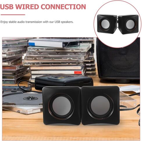 سماعات كمبيوتر صغيرة USB لنظام صوت سطح المكتب لأجهزة الكمبيوتر المحمول والكمبيوتر الشخصي، مكبر صوت سلكي مدمج للوسائط المتعددة مع طاقة USB، مناسب للاستخدام المنزلي والمكتب والألعاب in Kuwait