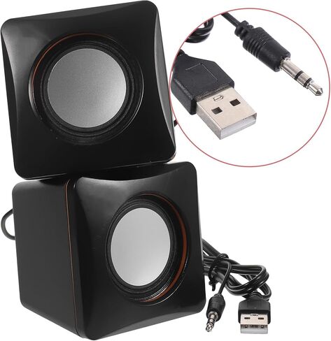 سماعات كمبيوتر صغيرة USB لنظام صوت سطح المكتب لأجهزة الكمبيوتر المحمول والكمبيوتر الشخصي، مكبر صوت سلكي مدمج للوسائط المتعددة مع طاقة USB، مناسب للاستخدام المنزلي والمكتب والألعاب in Kuwait