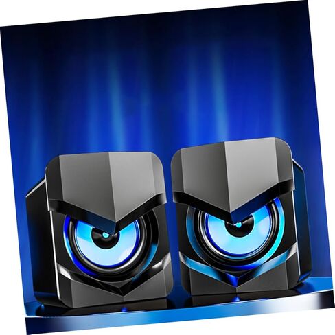 سماعات كمبيوتر صغيرة تعمل بمنفذ USB من BESPORTBLE مع مضخم صوت، صوت كمبيوتر محمول مدمج متعدد الوسائط للمكتب المنزلي، إصدار ترقية أسود متوافق مع تيار مستمر 5 فولت in Kuwait