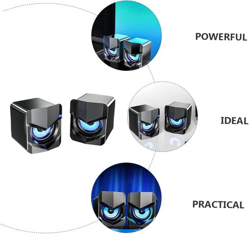 سماعات كمبيوتر صغيرة تعمل بمنفذ USB من BESPORTBLE مع مضخم صوت، صوت كمبيوتر محمول مدمج متعدد الوسائط للمكتب المنزلي، إصدار ترقية أسود متوافق مع تيار مستمر 5 فولت in Kuwait