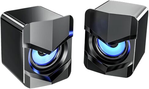 مكبرات صوت كمبيوتر متعددة الوسائط صغيرة الحجم تعمل بمنفذ USB من DOITOOL مع مضخم صوت جهوري، صوت مكتبي سلكي مدمج للكمبيوتر المكتبي والمنزلي، أسود، متوافق مع DC5v in Saudi Arabia