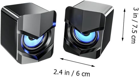 مكبرات صوت كمبيوتر متعددة الوسائط صغيرة الحجم تعمل بمنفذ USB من DOITOOL مع مضخم صوت جهوري، صوت مكتبي سلكي مدمج للكمبيوتر المكتبي والمنزلي، أسود، متوافق مع DC5v in Saudi Arabia