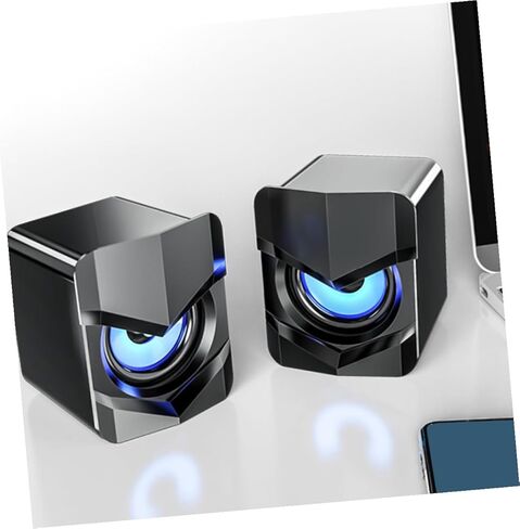 مكبرات صوت كمبيوتر متعددة الوسائط صغيرة الحجم تعمل بمنفذ USB من DOITOOL مع مضخم صوت جهوري، صوت مكتبي سلكي مدمج للكمبيوتر المكتبي والمنزلي، أسود، متوافق مع DC5v in Saudi Arabia