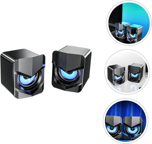 مكبرات صوت كمبيوتر متعددة الوسائط صغيرة الحجم تعمل بمنفذ USB من DOITOOL مع مضخم صوت جهوري، صوت مكتبي سلكي مدمج للكمبيوتر المكتبي والمنزلي، أسود، متوافق مع DC5v in Saudi Arabia
