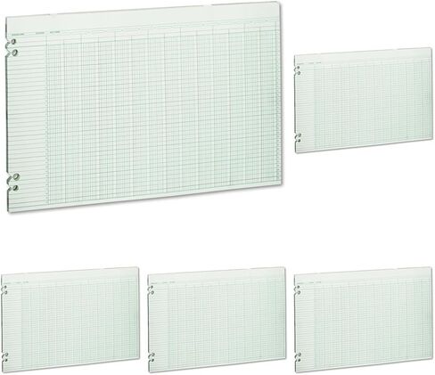 Wilson Jones Green Columnar Ruled Ledger Paper, Double Page Format, 24 Columns and 36 Lines per Page, 11 x 17 Inches, 100 Sheets per Pack (WG50-24A) (WLJG5024) in Saudi Arabia