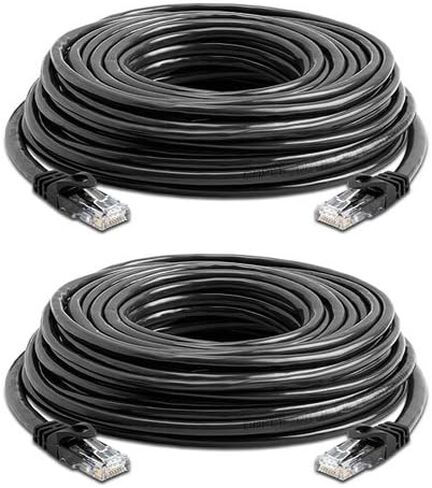 CAT 6 500MHz UTP ETHERNET LAN Network Cable - 50 FT Yellow - Pack of 2 in Saudi Arabia