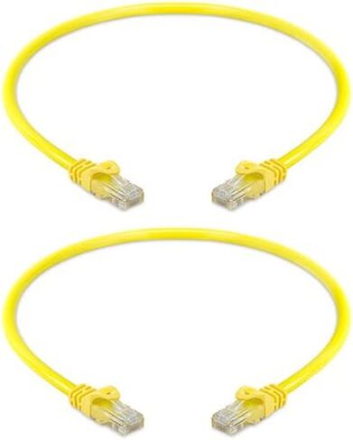 CAT 6 500MHz UTP ETHERNET LAN Network Cable - 50 FT Yellow - Pack of 2 in Saudi Arabia